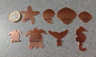 CLEARANCE - Sealife metal stamping/engraving/enamelling blanks - 1.2mm copper