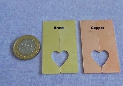 CLEARANCE  -  Split heart keyring metal stamping/engraving blank - 2 part - laser cut