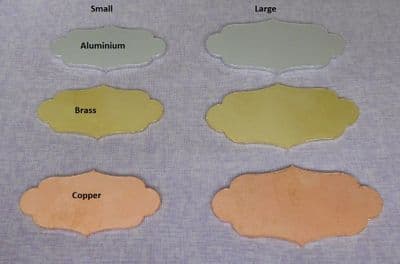 CLEARNACE -  Wavy plaque metal stamping blank - 2 sizes -aluminium, brass and copper -  laser cut