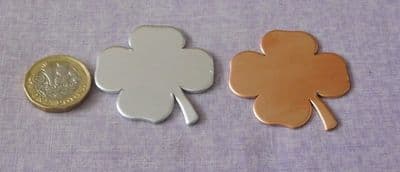 Clover metal stamping/engraving blank - die cut - aluminium, brass or copper