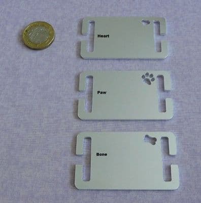 Collar pet tags metal stamping/engraving blanks - 2 sizes - 2mm aluminium - laser cut