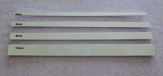 Cuff metal stamping blank - available in 4mm, 6mm, 8mm and 12mm x 2mm aluminium