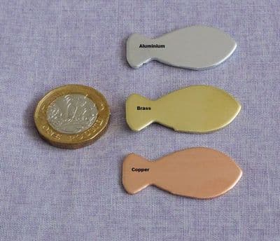 Die cut fish metal stamping/engraving blanks - aluminium, copper or brass