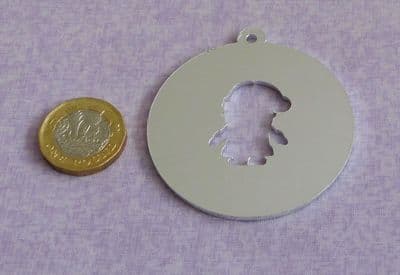 Disc with santa cut out metal stamping blank - laser cut - 2mm aluminium