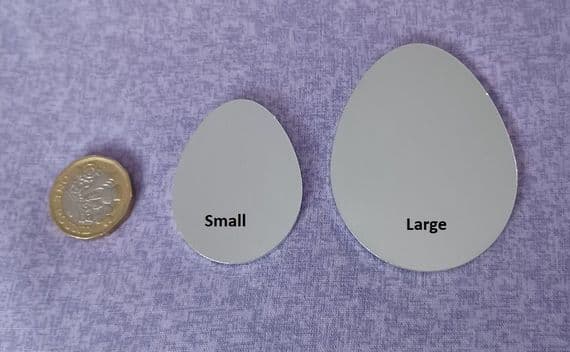 Egg shape metal stamping/engraving blank - 2mm aluminium - laser cut