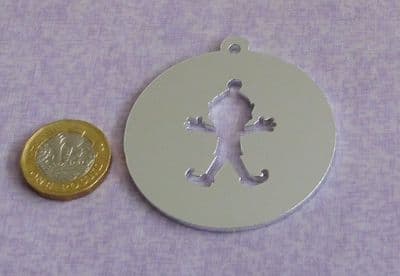 Elf  bauble disc cutout metal stamping blank - 2mm - laser cut