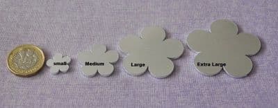 Flower metal stamping blank - 2mm aluminium - 4 sizes - laser cut