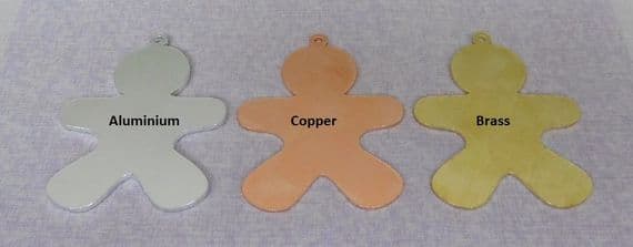 Gingerbread with hoop metal stamping/engraving/enamel blank - laser cut - aluminium,brass or copper