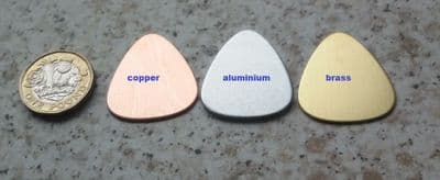Guitar pick/plectrum metal stamping blank - die cut - aluminium, copper or brass