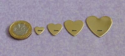 Heart die cut metal stamping blank - brass - die cut - 0.9mm
