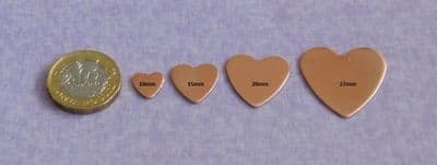 Heart die cut metal stamping blank - copper - die cut - 0.9mm