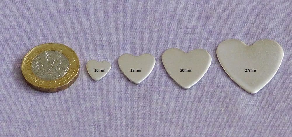 Heart die cut metal stamping blank sterling silver