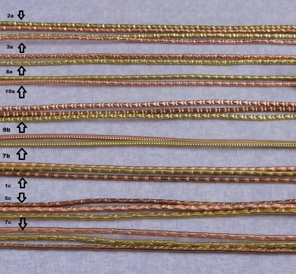 INTRO PRICE - 2mm paterned/textured wire - copper and brass