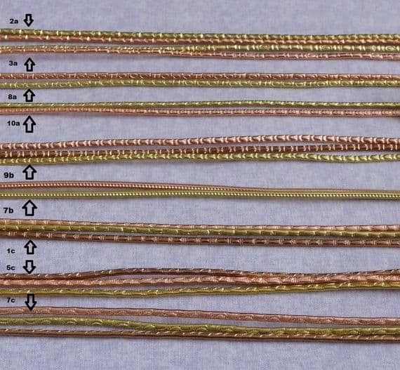 INTRO PRICE - 2mm paterned/textured wire -  copper and brass