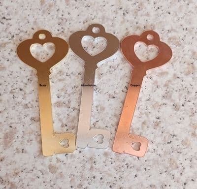 Key (ornate style) metal stamping blank - 2mm - laser cut
