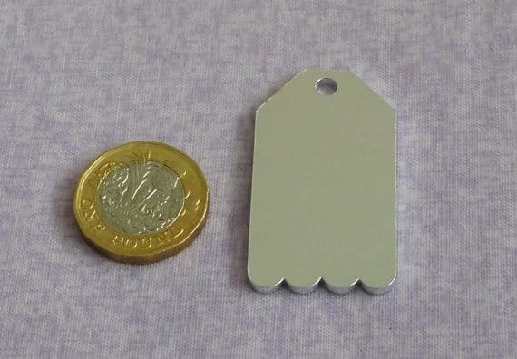 Label style metal stamping blank with ripple edge - 2mm aluminium - laser cut