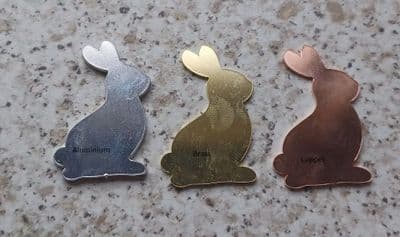 Large bunny rabbit metal stamping,engraving and enamelling blank - 3 metals available