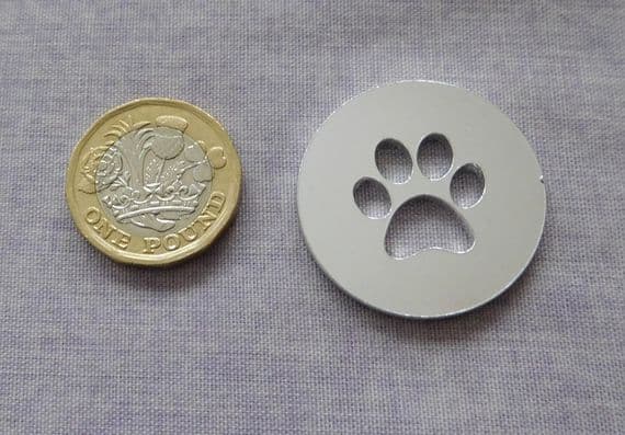 Large paw single cutout metal stamping/engraving blank - 2mm aluminium - laser cut