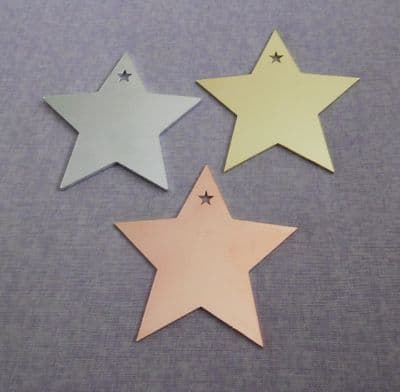 Large star in star metal stamping/engraving/enamelling christma blank   - aluminium, brass or copper