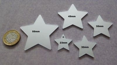 Larger star selection - 2mm - 3 - new sizes -  laser cut - aluminium