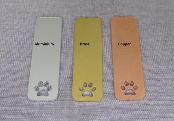 Paw cut cut fob metal stamping blank - aluminium, brass and copper- laser cut
