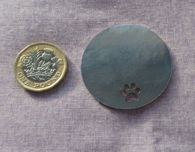 Paw disc metal stamping/engraving blank - 1.5mm stainless - laser cut