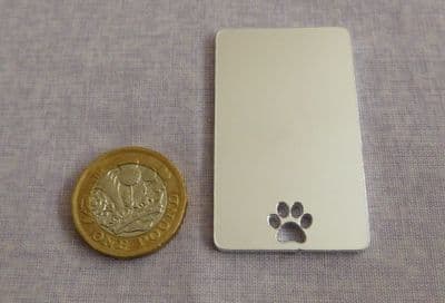 Paw print cut out metal stamping tag blank - 2mm - laser cut