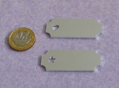 Plaque metal stamping blank with either a star or heart cut out  - 2mm - laser cut