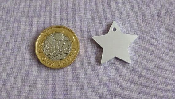 puffy star with hole metal stamping blank - 2mm aluminium - laser cut