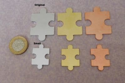 Puzzle piece stamping blank  - laser cut  - aluminium, brass and  copper