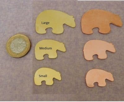 REDUCED - Bear metal stamping engraving  blank - 1.2mm brass or copper - 3 sizes - laser cut (1)