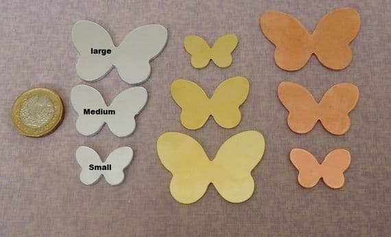 REDUCED - Butterfly (KP) metal stamping engraving blank - laser cut - aluminium, copper and brass