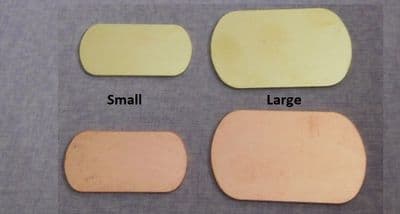 REDUCED - Dog tag metal stamping/engraving blank - 2 sizes -  brass and copper- laser cut
