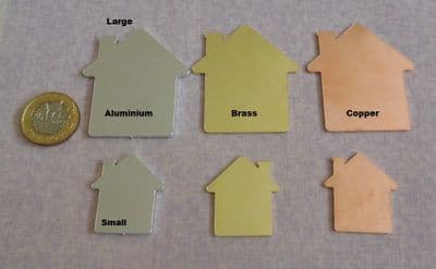 REDUCED - Home/house with chimney metal stamping blank -  laser cut  - aluminium,copper or brass