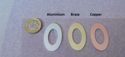REDUCED - Oval washer metal stamping/engraving blank - aluminium/brass or copper- laser cut