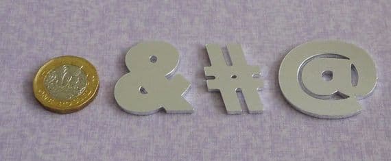 REDUCED Symbol/hash/@/ampersand metal stamping blank -  2mm aluminium - laser cut