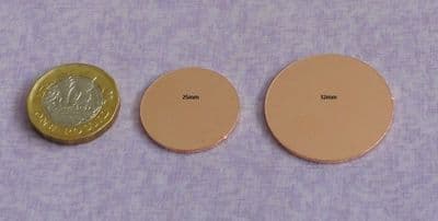 Round/disc metal stamping/engraving blank - 1.2mm copper - laser cut