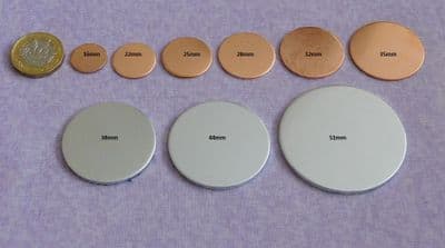 Round/disc metal stamping/engraving  blank - die cut - copper