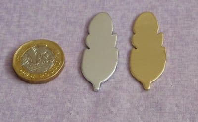 Small feather metal stamping blank - die cut - aluminium