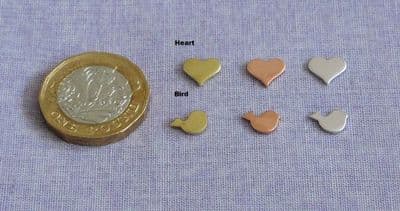 Small general die cut accent sized solderable metal blanks