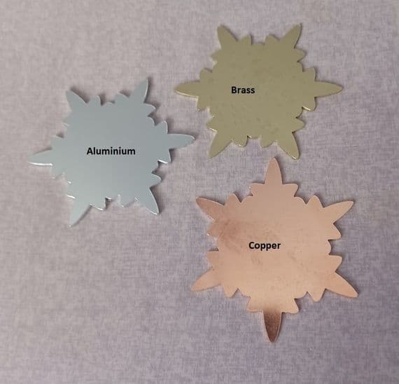 Snowflake metal stamping/engraving/enamelling blank - christmas  - aluminium,brass or copper