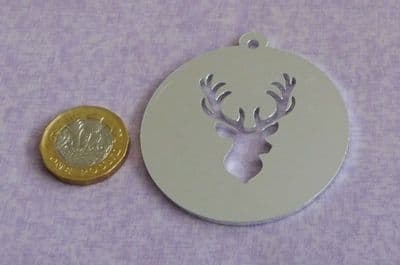 Stag head bauble  disc metal stamping blank - 2mm - laser cut