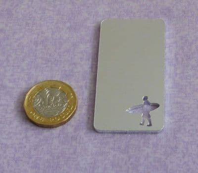 Surfer cut out metal stamping blank - 2mm aluminium - laser cut