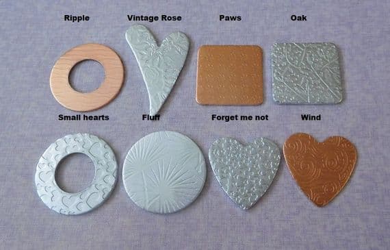 Textured die cut metal stamping blanks - perfect for layering - 1.5mm aluminium and 0.9mm copper