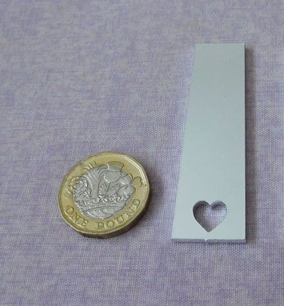 Trapezoid with heart  cutout metal stamping blank - 1.5mm aluminium - laser cut