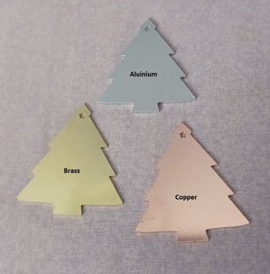 Tree metal stamping /engraving blank - aluminium ,brass copper - laser cut - christmas decoration