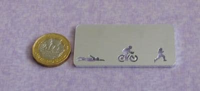 Triathlon/swim/run/cycle metal stamping blank - 2mm aluminium - laser cut