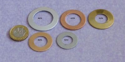 Washer round metal stamping blanks - die cut - various sizes and metals