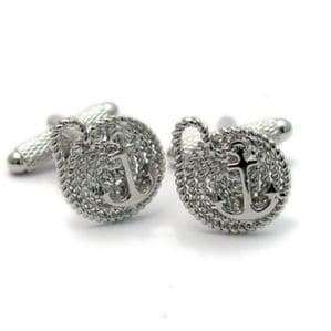 Anchor On Rope Novelty Cufflinks by Onyx-Art  Gift Boxed CK1026