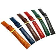 Coloured Padded Croc Grain Leather Watch Strap 16mm 18mm 20mm 6 Colours! D016